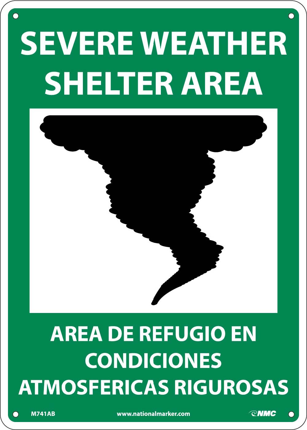 Severe Weather Shelter Area Sign - Bilingual-eSafety Supplies, Inc