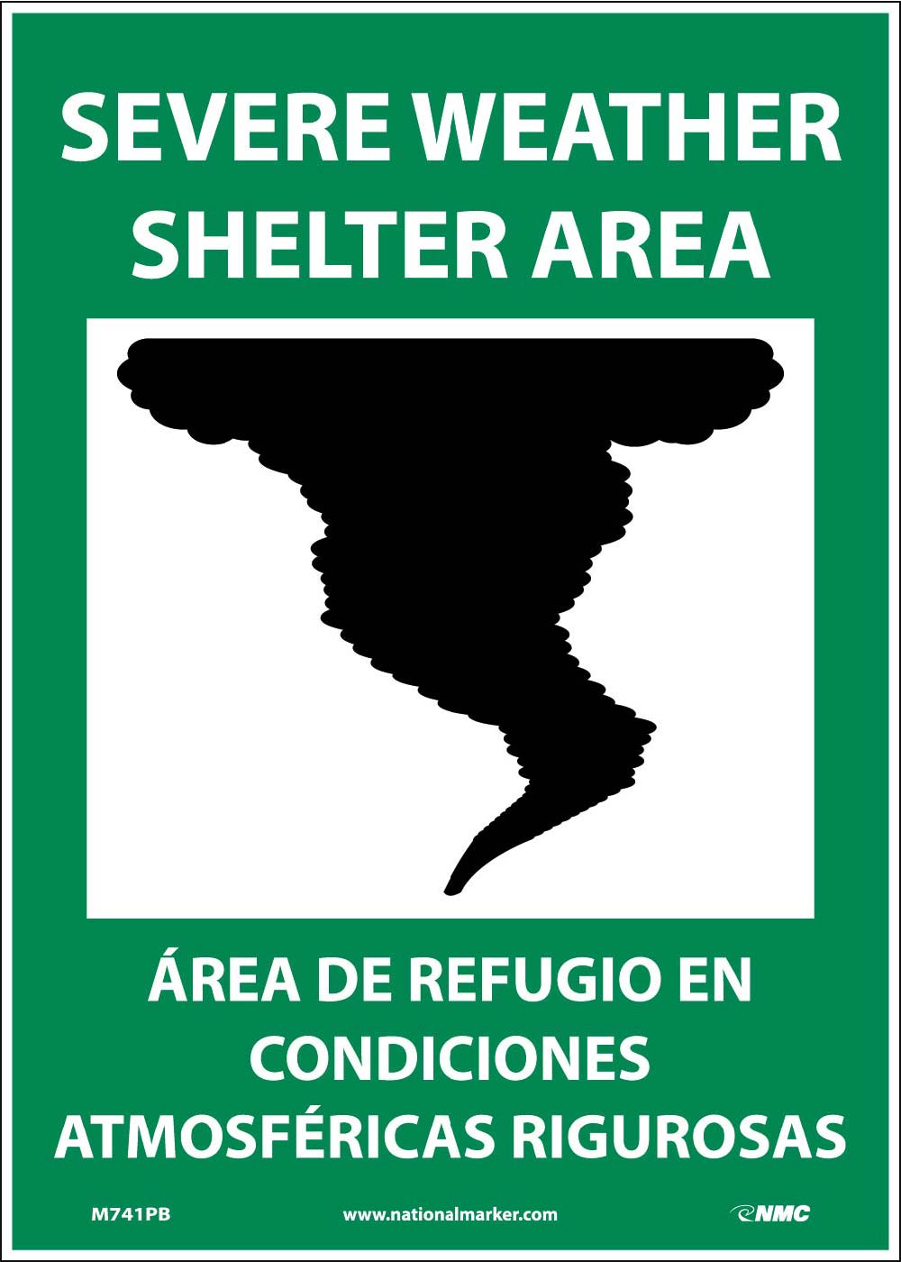 Severe Weather Shelter Area Sign - Bilingual-eSafety Supplies, Inc
