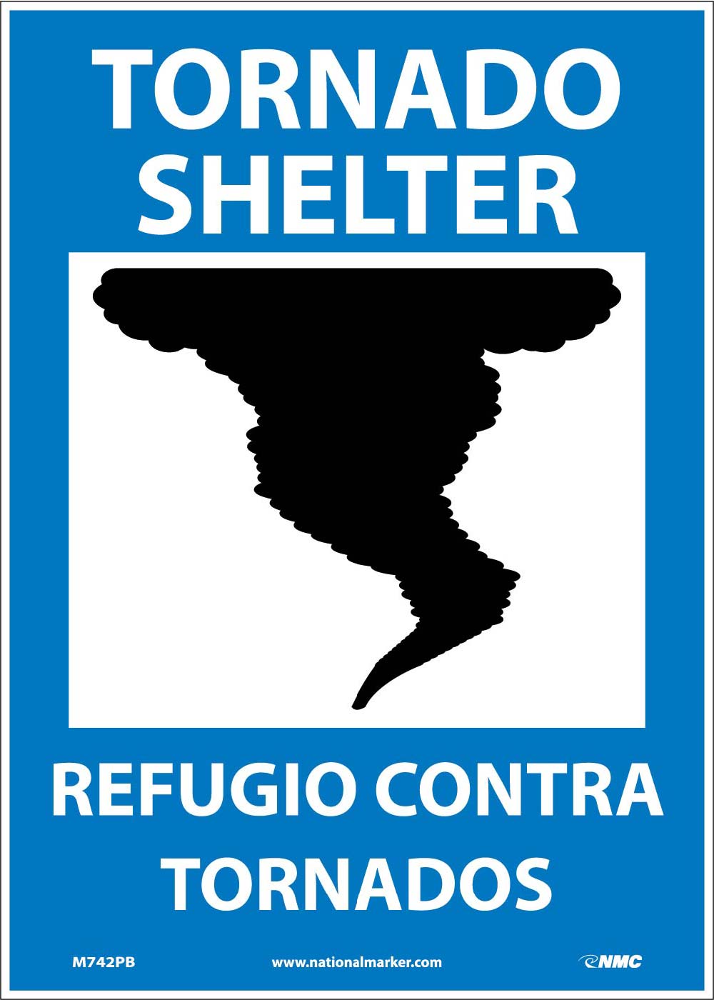 Tornado Shelter Sign - Bilingual-eSafety Supplies, Inc