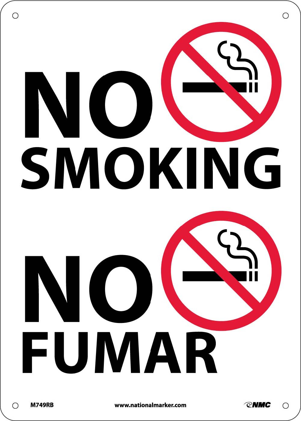 No Smoking Sign - Bilingual-eSafety Supplies, Inc