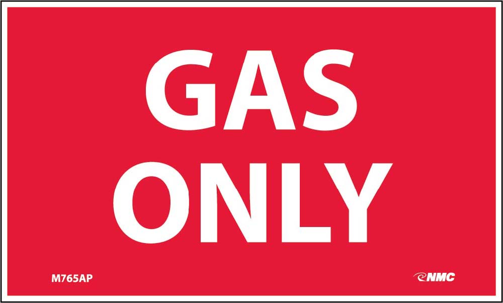Gas Only Hazmat Label - 5 Pack-eSafety Supplies, Inc