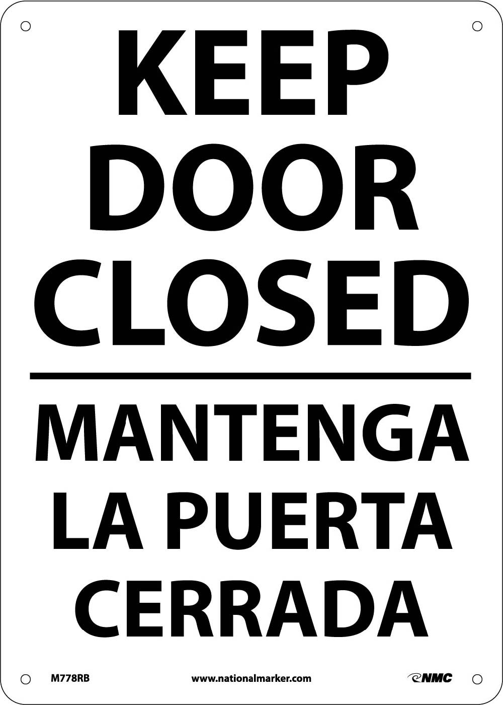 Keep Door Closed Sign - Bilingual-eSafety Supplies, Inc