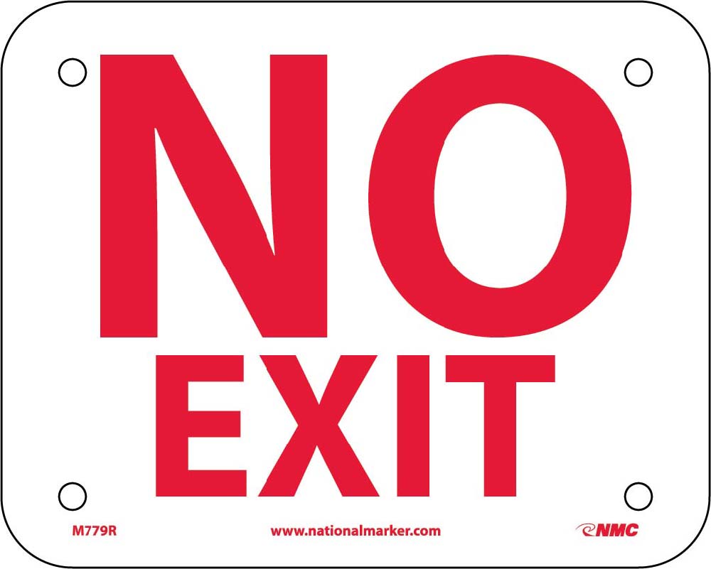 Signs, No Exit, 4X5, Rigid Plastic - M779R-eSafety Supplies, Inc
