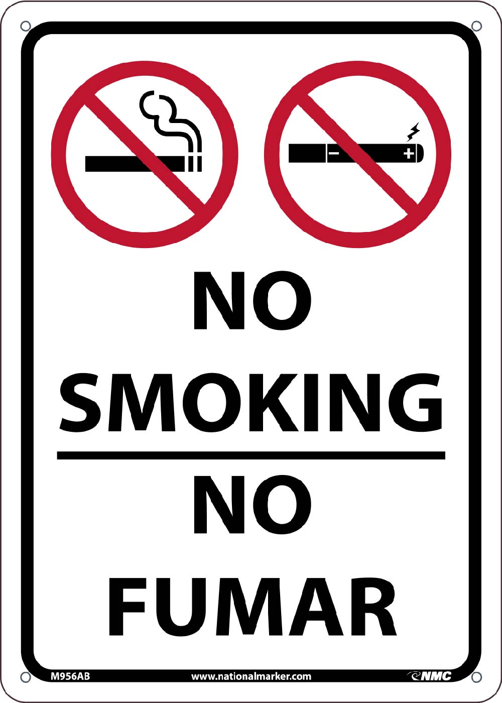No Smoking Bilingual Sign-eSafety Supplies, Inc