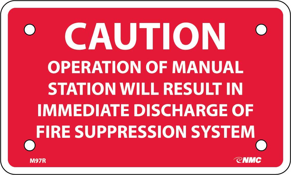 Caution Fire Suppression System Sign