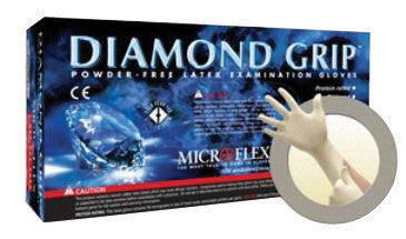Microflex Medium Natural 9.645" Diamond Grip 6.3 mil Latex Ambidextrous Non-Sterile Medical Grade Powder-Free Disposable Gloves With Textured Finger Tip Finish And Standard Examination Beaded Cuff-eSafety Supplies, Inc