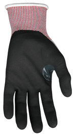 Memphis Glove Large Gray, Red And Black Ninja- 15 Guage DSM Dyneema Diamond Tech, Nylon And Fiberglass Cut Resistant Gloves With Knit Wrist And Nitrile Foam Coating On Palm And Fingers-eSafety Supplies, Inc