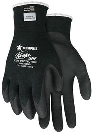 Memphis Glove- Black Ninja-18 Guage DuPont Kevlar And Stainless Steel Cut Resistant Gloves With Knit Wrist And Black Nitrile Foam Coating On Palm And Fingers-eSafety Supplies, Inc