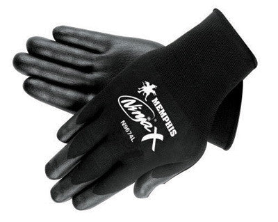 Memphis X-Large Ninja X 15 Gauge Black Nitrile, Polyurethane And Bi-Polymer Dipped Palm And Fingertip Coated Work Gloves With Lycra And Nylon Liner And Knit Wrist-eSafety Supplies, Inc