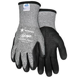 Memphis Glove Medium Black And Gray Ninja Therma Force 7 Gauge Acrylic Terry Lined Cold Weather Gloves With Knit Wrist, Salt/Pepper 13 Gauge Dyneema And Synthetic Fibers Shell-eSafety Supplies, Inc