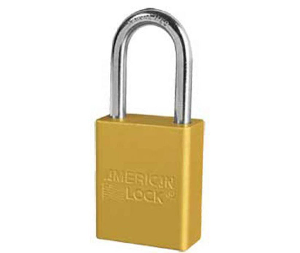 Yellow 1.5 Anodized Alum Lock Keyed Alike-eSafety Supplies, Inc