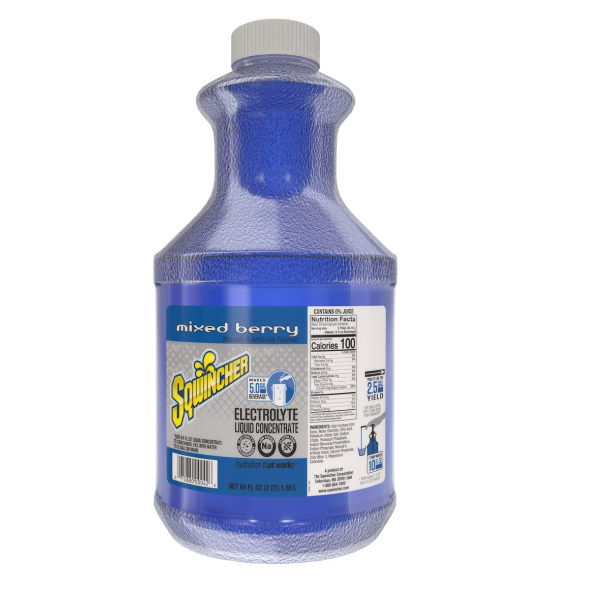 Sqwincher 64 Ounce ZERO Liquid Concentrate Bottle Electrolyte Drink-eSafety Supplies, Inc