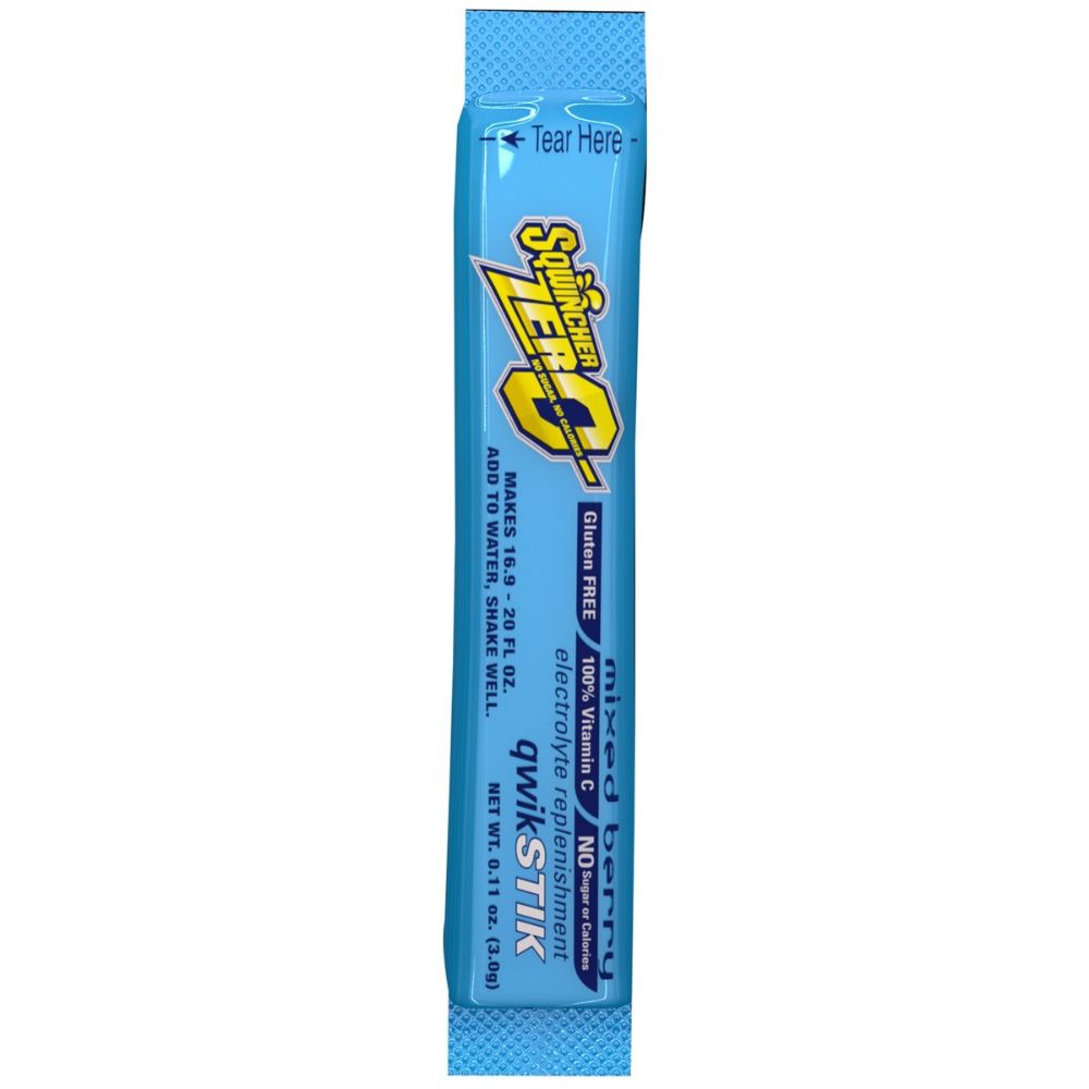 Sqwincher .11 Ounce Qwik Stik ZERO Powder Concentrate Packet Electrolyte Drink-eSafety Supplies, Inc