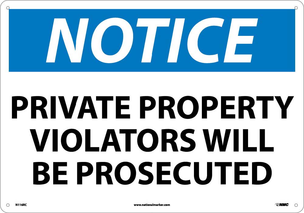 Large Format Notice Private Property Sign-eSafety Supplies, Inc