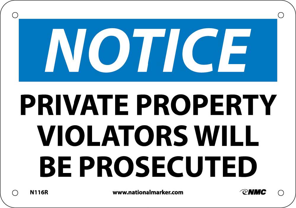 Notice Private Property Sign-eSafety Supplies, Inc