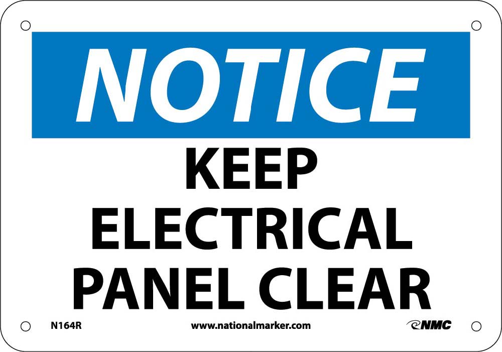 Notice Keep Electrical Panel Clear-eSafety Supplies, Inc