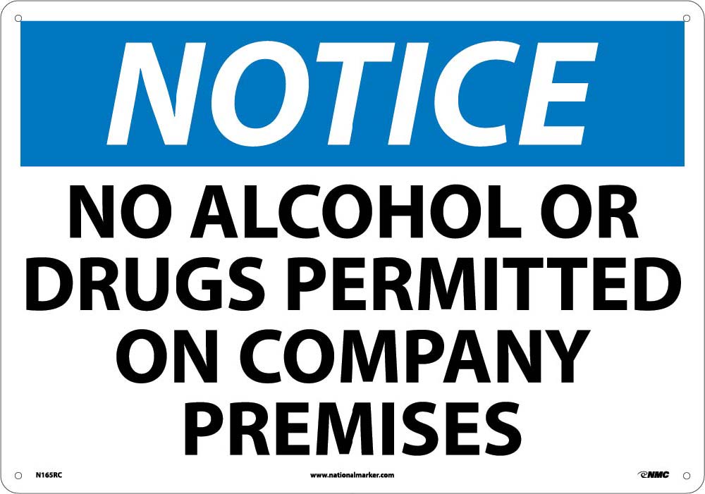 Large Format Notice No Alcohol Or Drugs Permitted Sign-eSafety Supplies, Inc