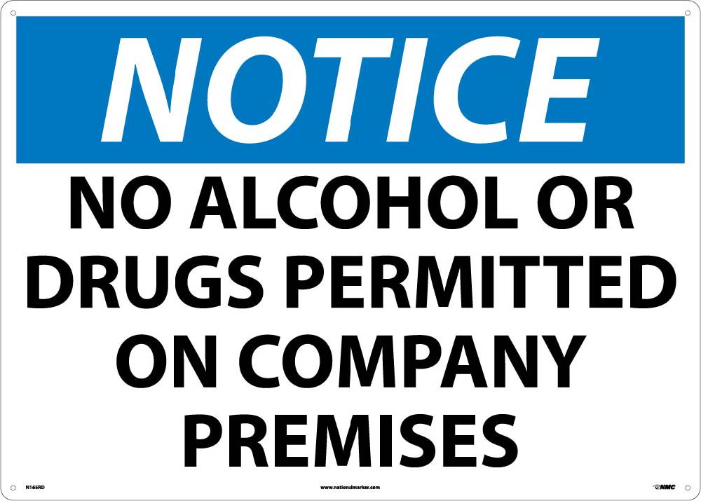 Large Format Notice No Alcohol Or Drugs Permitted Sign-eSafety Supplies, Inc