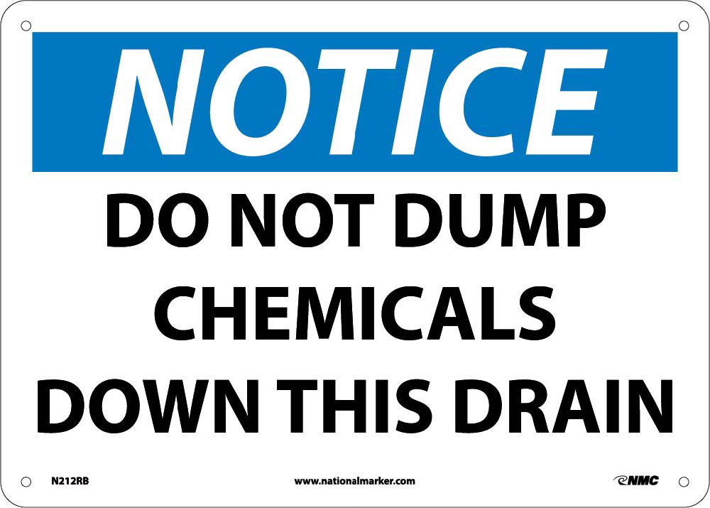 Notice Do Not Dump Chemicals Sign-eSafety Supplies, Inc
