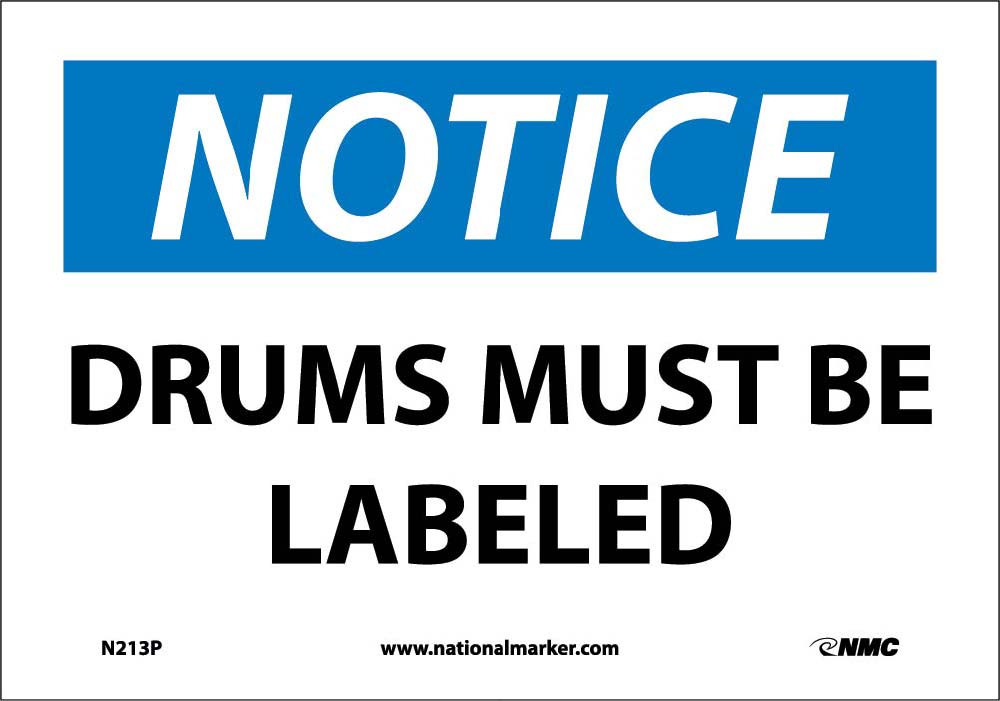Drums Must Be Labeled Sign-eSafety Supplies, Inc