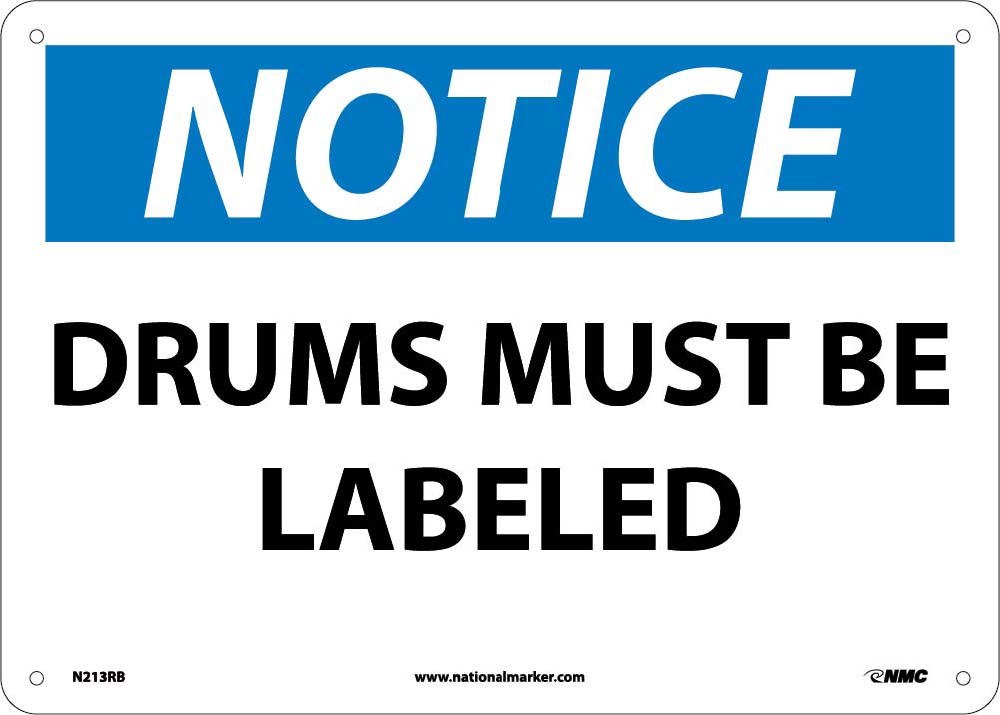 Drums Must Be Labeled Sign-eSafety Supplies, Inc