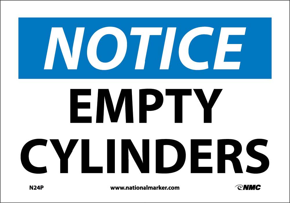 Notice Empty Cylinders Sign-eSafety Supplies, Inc