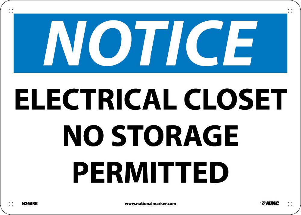 Notice Electrical Closet No Storage Permitted Sign-eSafety Supplies, Inc