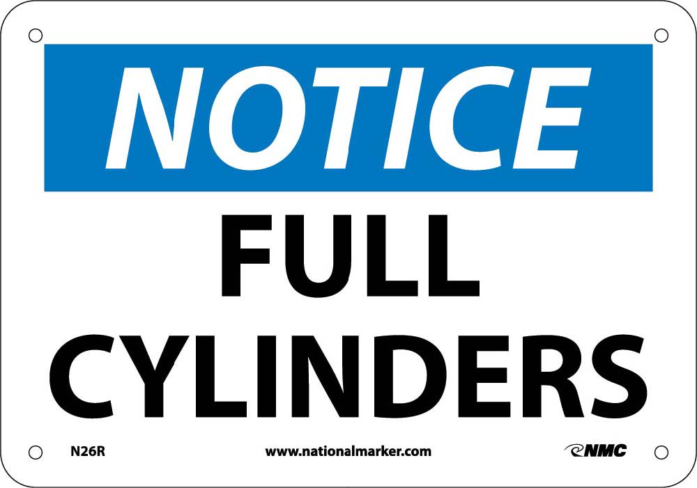 Notice Full Cylinders Sign-eSafety Supplies, Inc