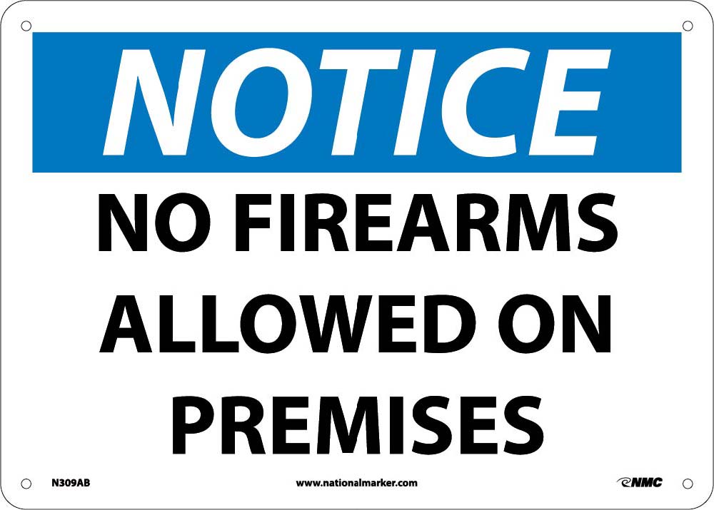 Notice No Firearms Allowed On Premises Sign-eSafety Supplies, Inc