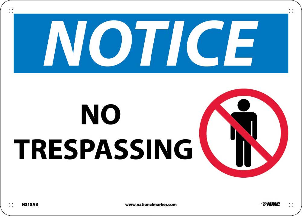 Notice No Trespassing Sign-eSafety Supplies, Inc