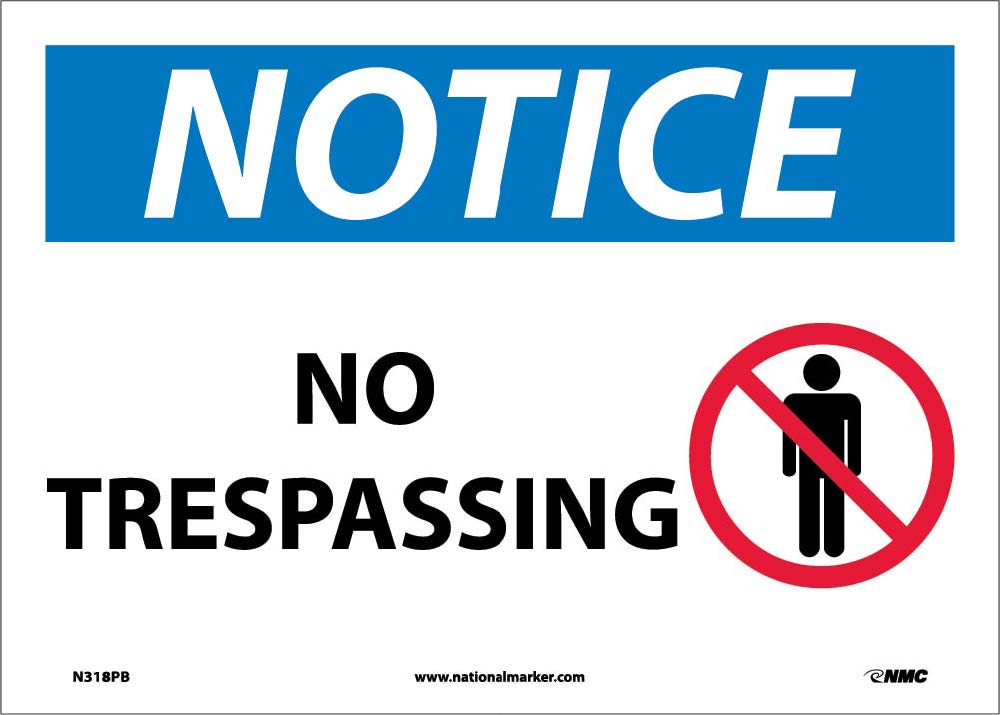 Notice No Trespassing Sign-eSafety Supplies, Inc