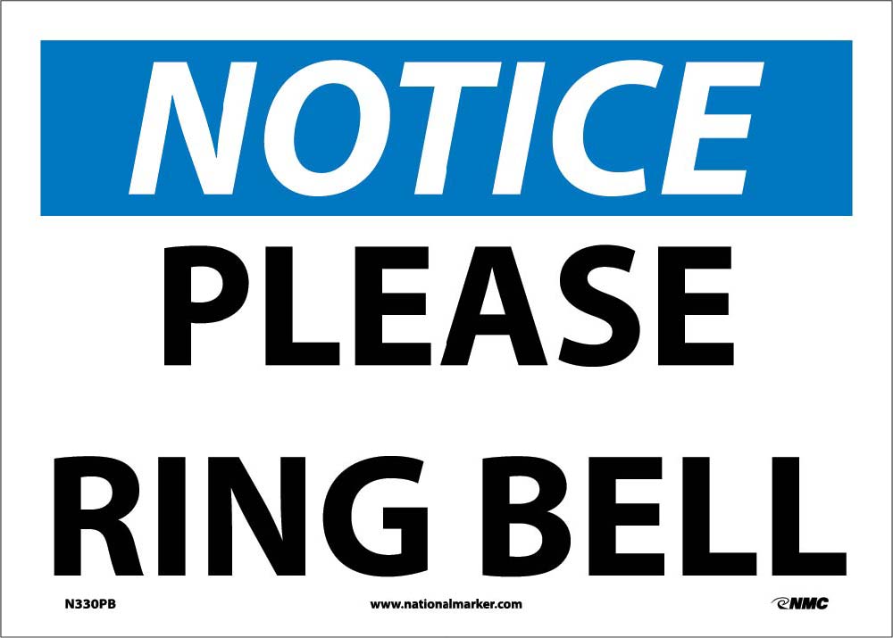 Notice Please Ring Bell Sign