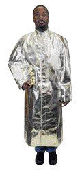 National Safety Apparel 3X 50" Silver 16 Ounce Aluminized Acrysil Heat Resistant Standard Coat With Snap Front Closure