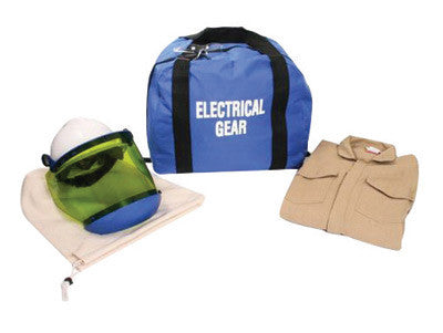 National Safety Apparel 2X Navy Blue Arc Flash Kit With Coverall, Hard Cap, Faceshield, Chin Cup, Safety Glasses And Gear Bag