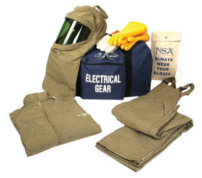 National Safety Apparel 2X Navy UltraSoft ArcGuard Compliance Level 4 Flame Resistant Arc Flash Personal Protection Equipment Kit With Size 10 Gloves And Short Coat-eSafety Supplies, Inc