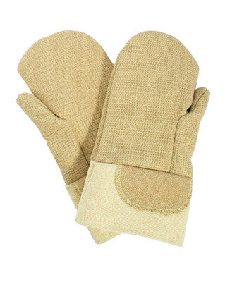 National Safety Apparel Large 14" Brown Norbest 845 45 Ounce Kevlar PBI Wool Lined Heat Resistant Mitten With Thermobest Gauntlet Cuff-eSafety Supplies, Inc