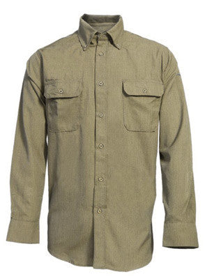 National Safety Apparel Medium Tan 6 oz CARBONCOMFORT Flame Resistant Long Sleeve Work Shirt-eSafety Supplies, Inc