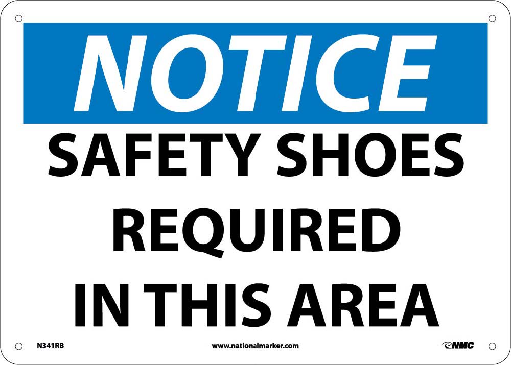 Notice Safety Shoes Required In This Area Sign-eSafety Supplies, Inc