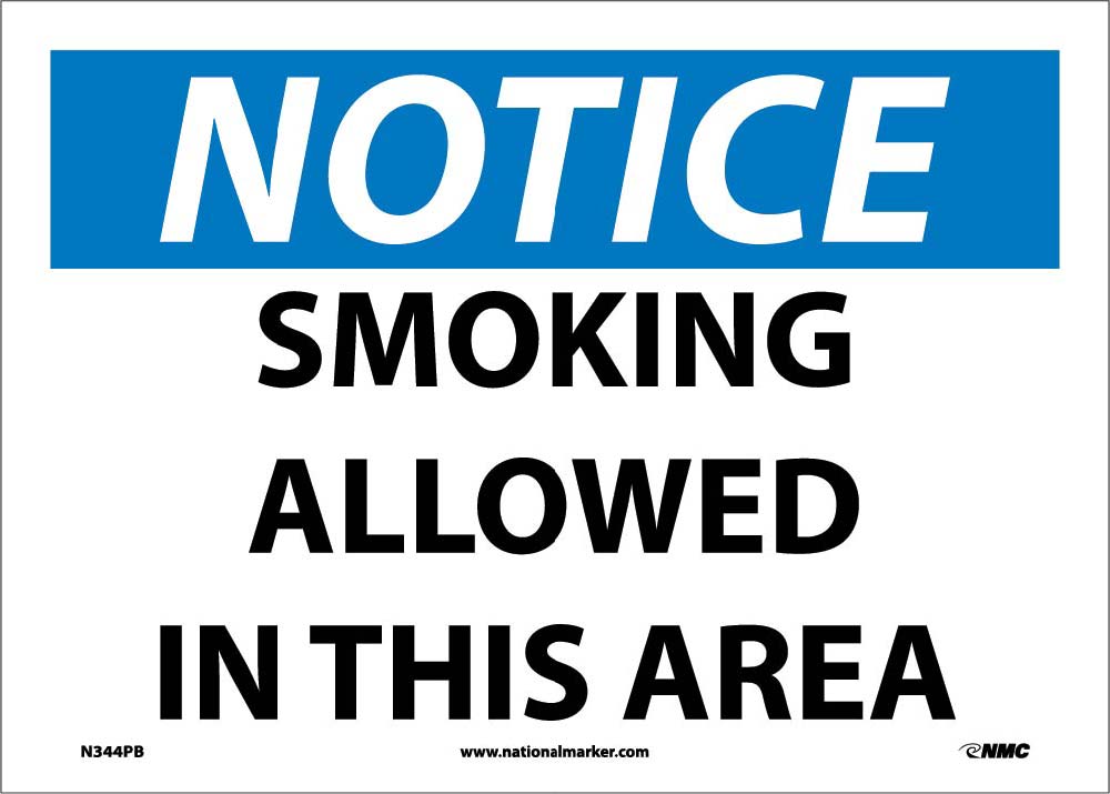 Notice Smoking Allowed In This Area Sign-eSafety Supplies, Inc