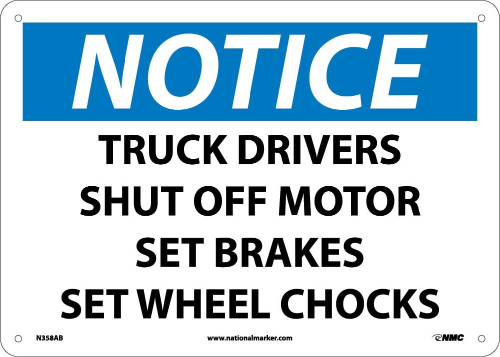 Notice Truck Driver Safety Instructions Sign-eSafety Supplies, Inc
