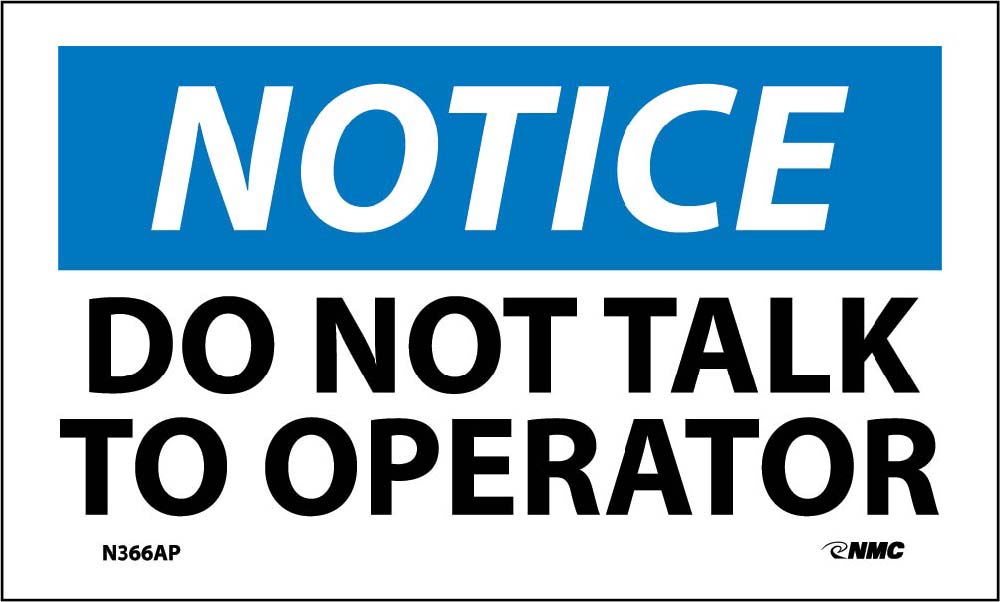 Notice Do Not Talk To Operator Label - 5 Pack-eSafety Supplies, Inc
