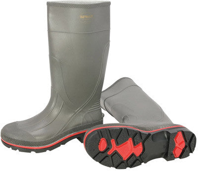 Servus By Honeywell Size 12 PRO Gray 15" PVC Knee Boots With TDT Dual Compound Red And Black Outsole And Removable Insole-eSafety Supplies, Inc