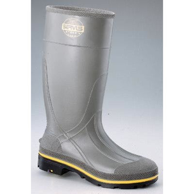 Servus PRO+ Gray 15" PVC Pull-On Knee Boots With TDT Dual Compound Tread Yellow And Beige Outsole, Steel Toe And Removable Insole-eSafety Supplies, Inc