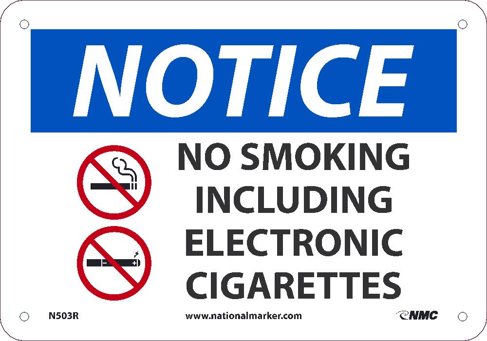 No Smoking Including E Cigarettes Sign-eSafety Supplies, Inc