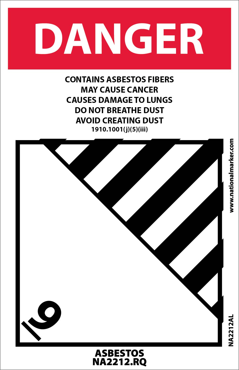 Danger Asbestos Label - Roll-eSafety Supplies, Inc