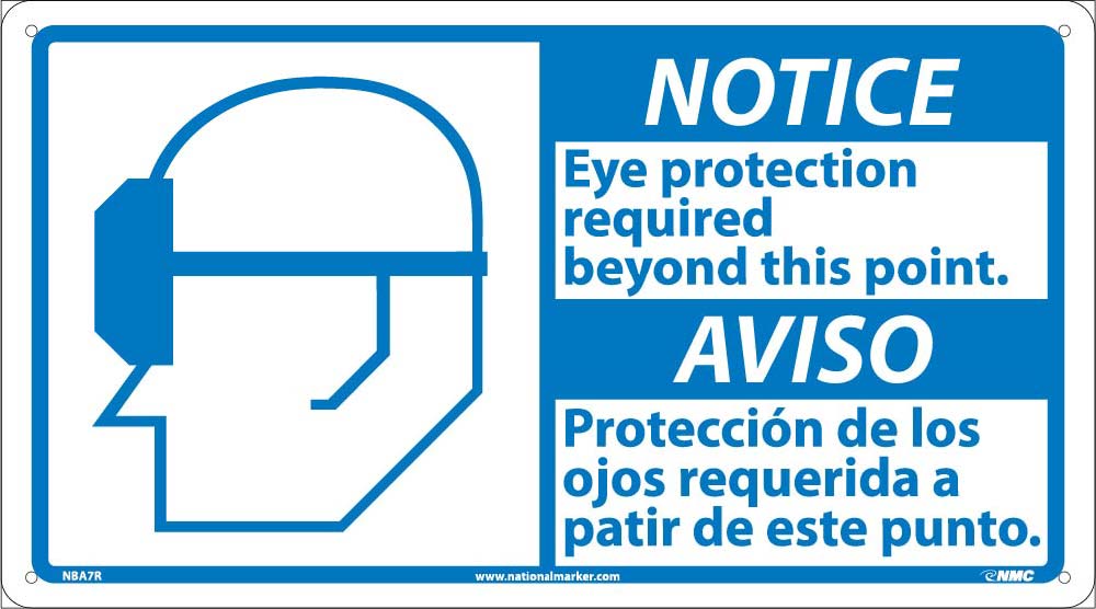 Notice Eye Protection Required Sign - Bilingual-eSafety Supplies, Inc