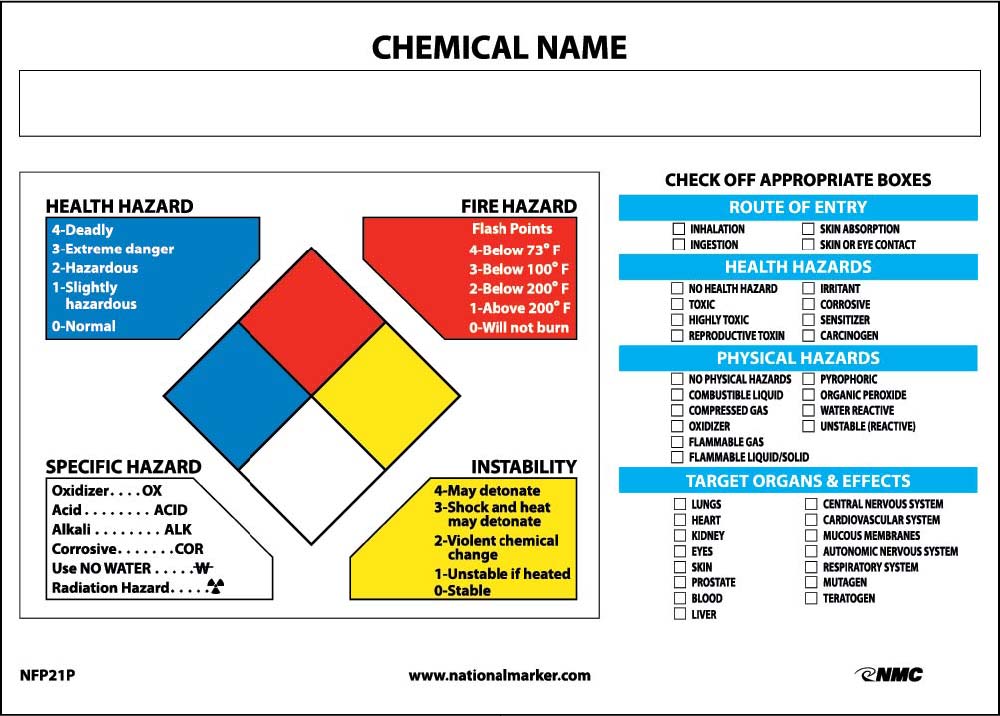 Nfpa Target Organ Label-eSafety Supplies, Inc