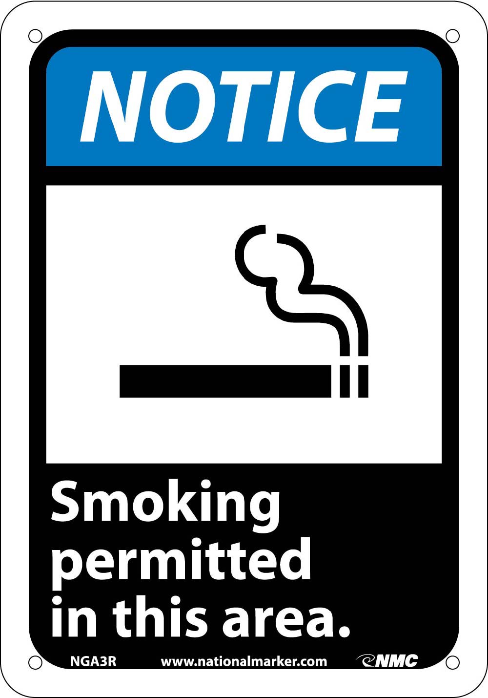 Notice Smoking Permitted In This Area Sign-eSafety Supplies, Inc