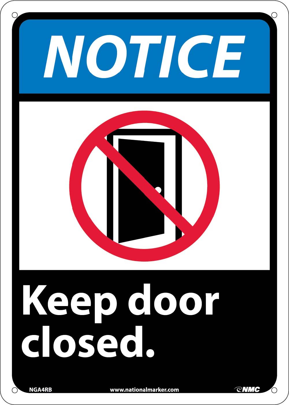 Notice Keep Door Closed Sign-eSafety Supplies, Inc