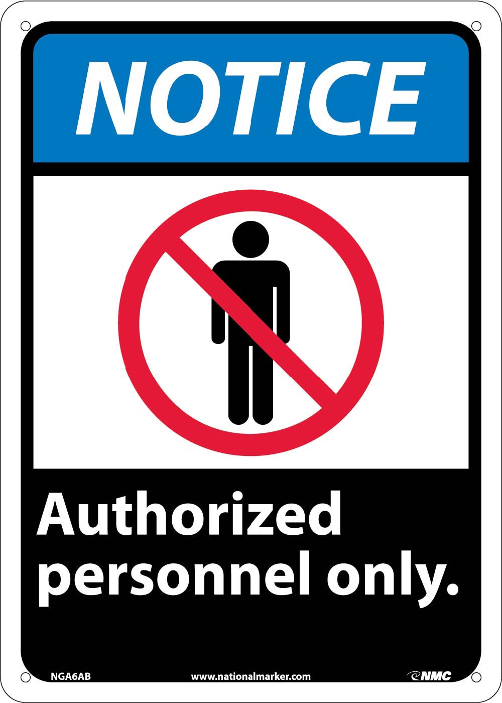 Notice Authorized Personnel Only Sign-eSafety Supplies, Inc
